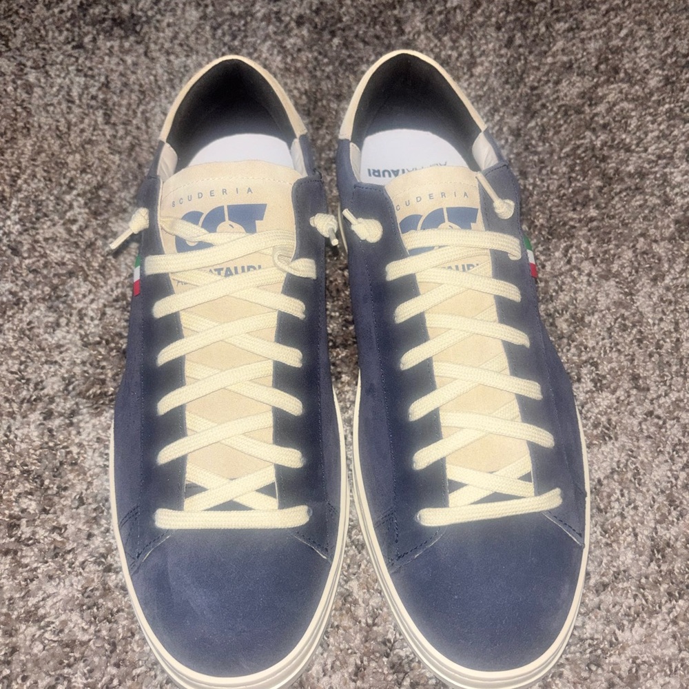 P448 Men's Navy and Cream Sneakers